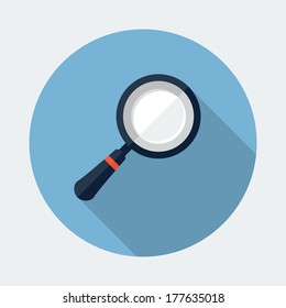 Search Magnifying Glass Icon,long shadow 