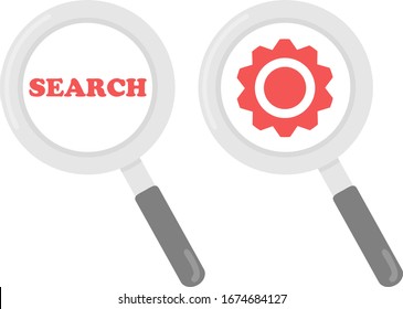 Search and magnifying glass image