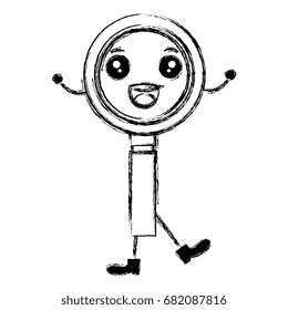 search magnifying glass kawaii character