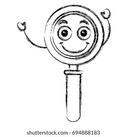 search magnifying glass kawaii character