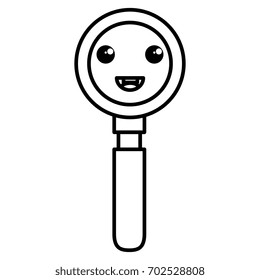 search magnifying glass kawaii character
