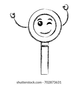 search magnifying glass kawaii character