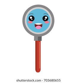 search magnifying glass kawaii character