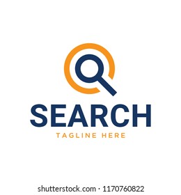 search , magnifying glass logo design templat