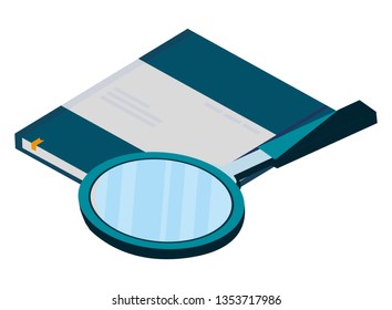 search magnifying glass with notepad