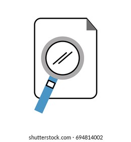search magnifying glass with paper