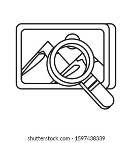 search magnifying glass with picture file vector illustration design