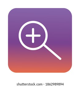 search magnifying glass with pluss symbol block gradient style icon vector illustration design