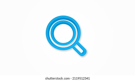 search, magnifying glass realistic icon. 3d vector illustration. Isolated line color pictogram. Transparent shadows