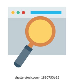 search magnifying glass with webpage template flat style icon vector illustration design