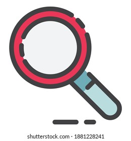 Search Magnifying Glass Zoom Flat Icon Isolated On White Background