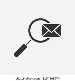 Search mail icon illustration,vector message sign symbol
