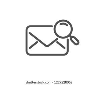 Search mail line icon. Find letter document sign. Magnify glass. Quality design flat app element. Editable stroke Search mail icon. Vector