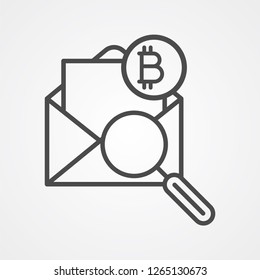 Search mail vector icon sign symbol