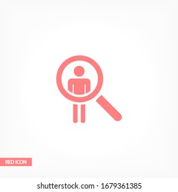 Search man Icon isolated on a gray background. Person search icon. Vision symbol for web design, user interface. Editable stroke. Vector illustration eps 10 man search.
