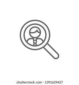 Search man outline icon. Elements of Business illustration line icon. Signs and symbols can be used for web, logo, mobile app, UI, UX