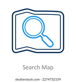 Search Map and document icon concept