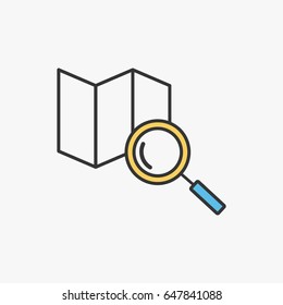 Search map  icon illustration isolated vector sign symbol