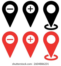 Search map icon. Location pin icon. Map attach marker place. Location icons