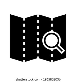 icono de mapa de búsqueda o logotipo símbolo de signo aislado ilustración vectorial - iconos vectoriales de estilo negro de alta calidad
