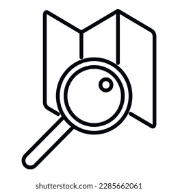 Rahmenvektorgrafik für das Suchkartensymbol. Interface Web. App-Download
