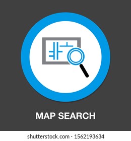 search map icon - vector location pin - travel illustration