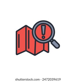 search map icon. vector.Editable stroke.linear style sign for use web design,logo.Symbol illustration.