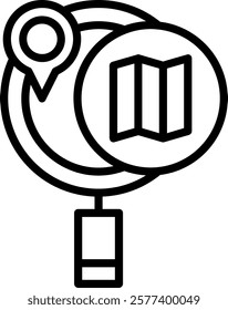 Search Map Line Vector Icon Design