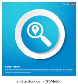 Search Map Pin Icon Abstract Blue Web Sticker Button