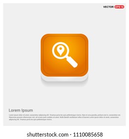 Search Map Pin Icon Orange Abstract Web Button - Free vector icon