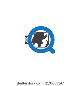 search map vector icon illustration design template.