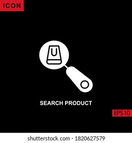 Search market vector icon on black background. Illustration flat icon for graphic, print media interfaces and web design.
