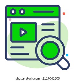 search media Icon. User interface Vector Illustration, As a Simple Vector Sign and Trendy Symbol in Line Art Style, for Design and Websites, or Mobile Apps,