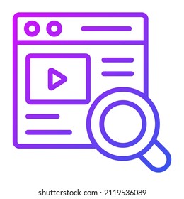 search media Icon. User interface Vector Illustration, As a Simple Vector Sign and Trendy Symbol in Line Art Style, for Design and Websites, or Mobile Apps,