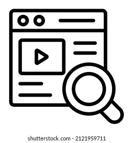 search media Icon. User interface Vector Illustration, As a Simple Vector Sign and Trendy Symbol in Line Art Style, for Design and Websites, or Mobile Apps,