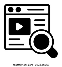 search media Icon. User interface Vector Illustration, As a Simple Vector Sign and Trendy Symbol in Line Art Style, for Design and Websites, or Mobile Apps,