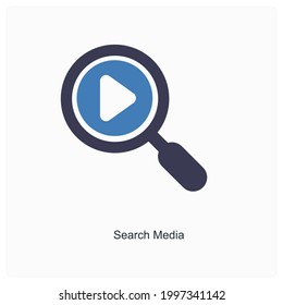 Search Media or Media Player Icon Concept 