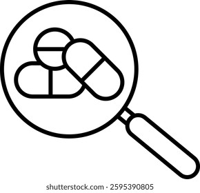 Search Medicine Outline icon vector illustration