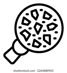 Search microplastics pollution icon outline vector. Ground food. Sea island