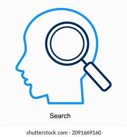 Search Or Mind Search Icon Concept