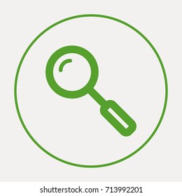 Search minimal vector icon. Loupe flat line icon for websites and mobile minimalistic flat design.