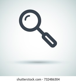 Search minimal vector icon. Loupe flat line icon for websites and mobile minimalistic flat design.