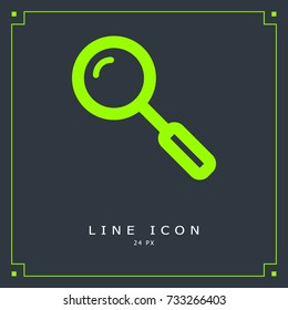Search minimal vector icon. Loupe flat line icon for websites and mobile minimalistic flat design.