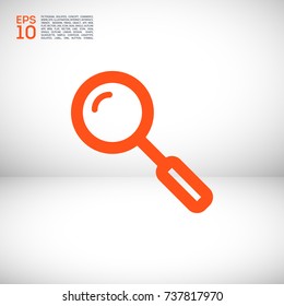 Search minimal vector icon. Loupe flat line icon for websites and mobile minimalistic flat design.