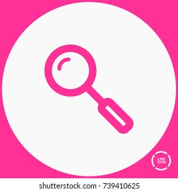 Search minimal vector icon. Loupe flat line icon for websites and mobile minimalistic flat design.