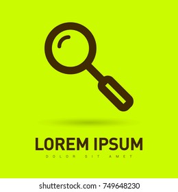 Search minimal vector icon. Loupe flat line icon for websites and mobile minimalistic flat design.