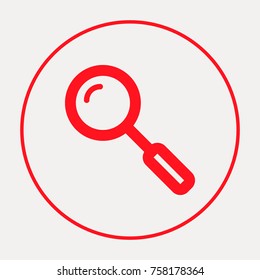 Search minimal vector icon. Loupe flat line icon for websites and mobile minimalistic flat design.
