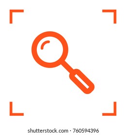 Search minimal vector icon. Loupe flat line icon for websites and mobile minimalistic flat design.