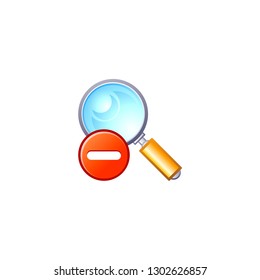 search minus vector icon. flat design