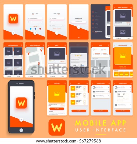 Search Mobile Apps  Material Design  UI Stock Vector 